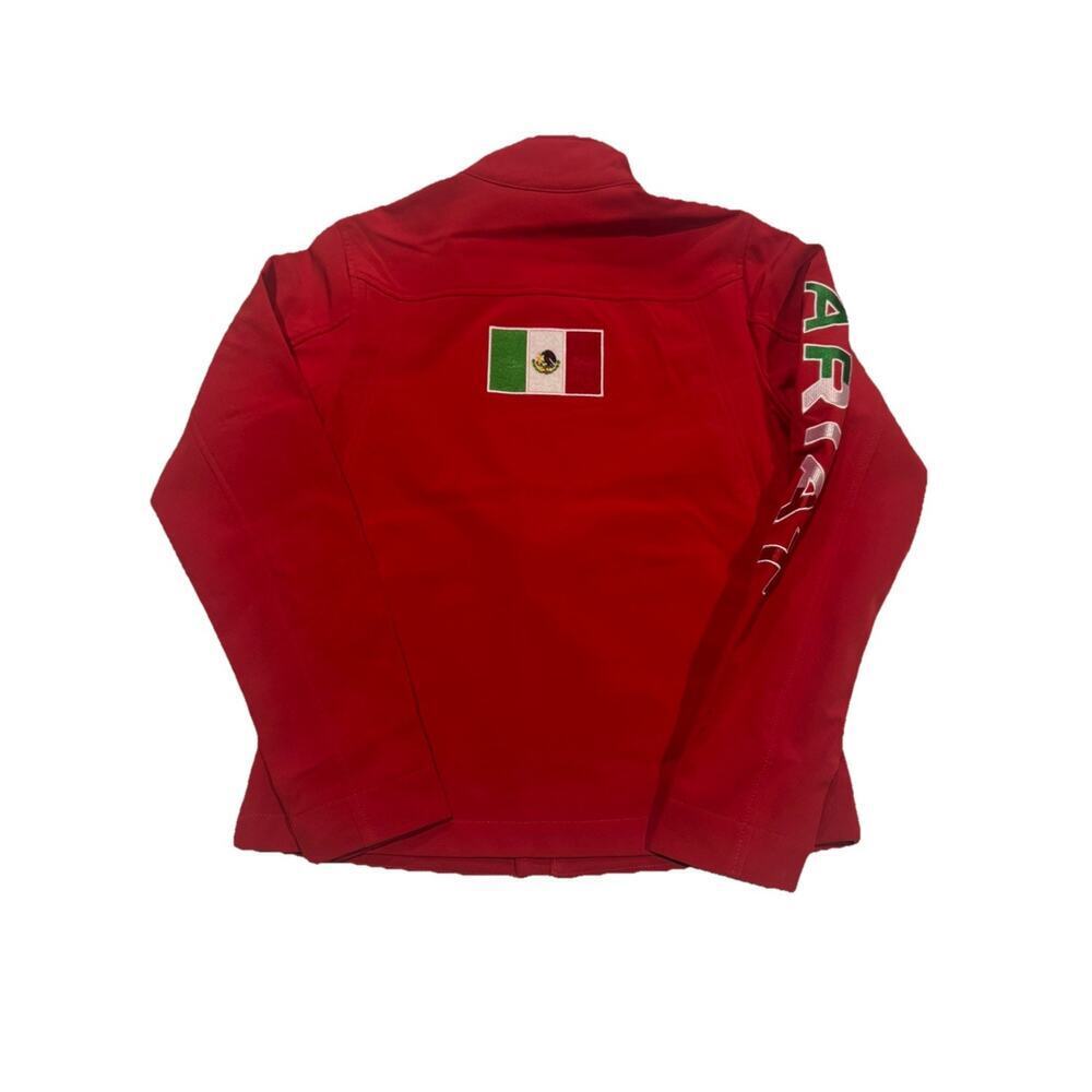 Ariat Mexico Team Softshell Jacket Red Fleece Lined Womens XS Flag - Picture 6 of 10